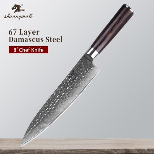 8 Inch Utility Kitchen Knife 67 Layer Damascus Forged Steel Chef Knives Home Cooking Sharp Cleaver Meat Vegetable Chef Knife