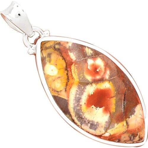 Nature Mexican Bird Eye Pendant 925 Sterling Silver Jewelry, 52 mm, MHBAP5107