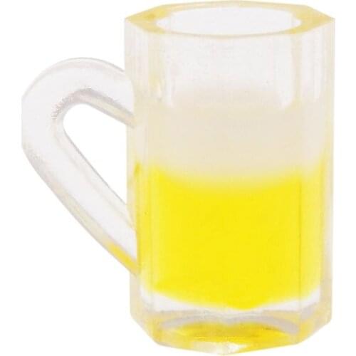 Julie Wang 4PCS Resin Beer Charms Small Artificial Beer Mug Cup Jewelry Making Accessory Dollhouse Decor
