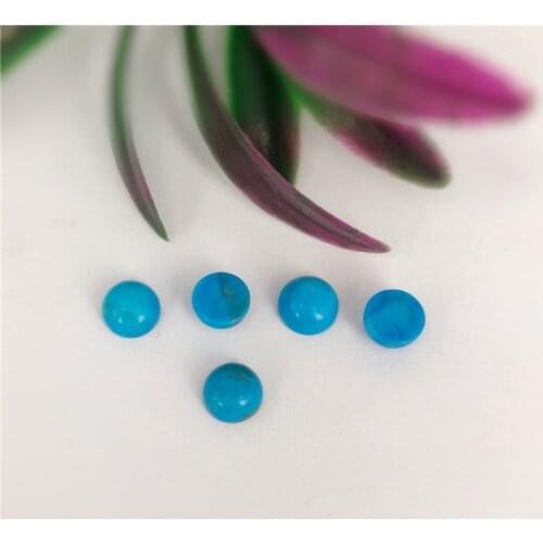 Natural Turquoise Sleeping Beauty Ring Face Bare Stone Blue Turquoise Turquoise Half Round Egg Noodle 6mm