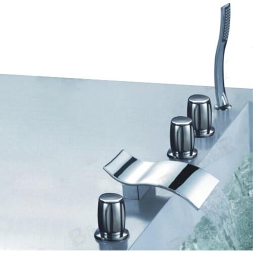 Manufacturer BAKALA Luxury waterfall bathtub faucet bathroom bath tub mixer taps with hand shower head 5 pieces set LT-204