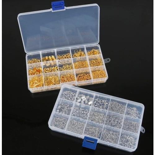 DIY Earrings Gold Sliver Jump Ring Chain Hooks Lobster Clasp Pins Jewelry Making Set For Handmade Beading Jewelry Accessories