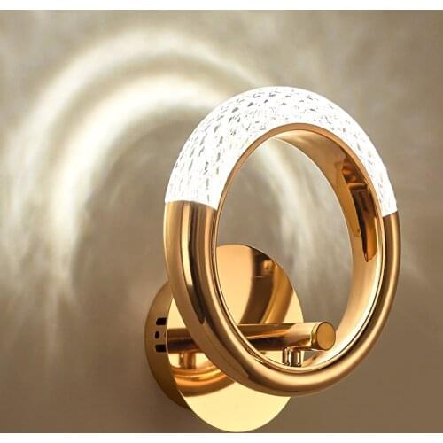 Modern Led Wall Lights Minimalist Ring Golden Wall Lamp For Bedroom Living Room Decoration Wall Sconce Aisle Decor Ceiling Light