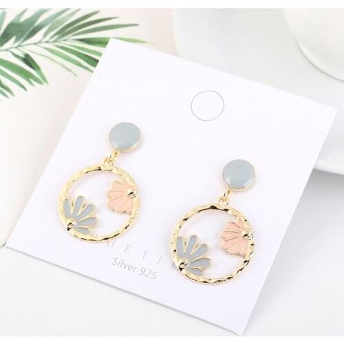 TONGKWOK Bohemia Exaggeration Dangle Earrings For Women Silk Thread Tassel Metal Long Chandelier Earrings #140922