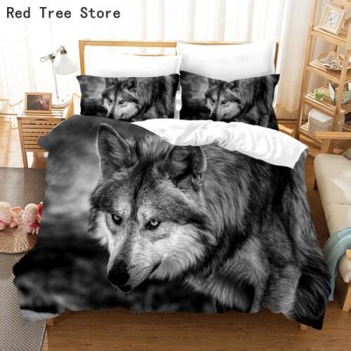 Wolf Pattern Bedding Sets Animal Duvet Cover Set Microfiber Queen King Size Boy Teens Child Quilt Covers With Pillowcase 2/3PCS