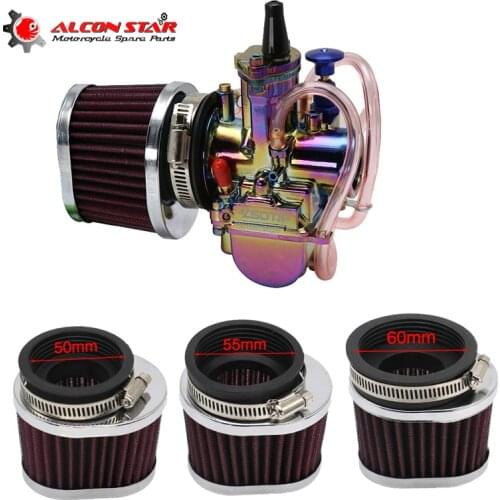 Alconstar- Motorcycle Air Filter 38 42 45 50 55 60mm For Racing Minibike Cold Air Intake High Flow Cone Filter For Honda CB400
