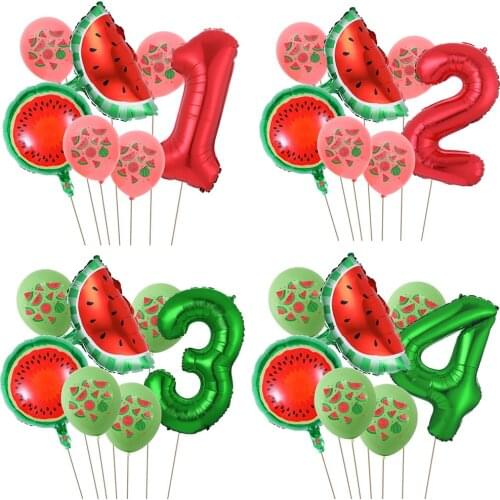 Summer Party Balloon Fruit Watermelon Dirthday Decoration Number Balloon Children Birthday Party Baby Shower Wedding Decoration