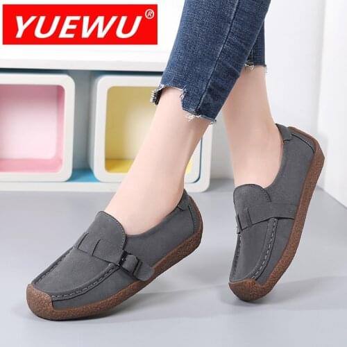 YUEWU Women’s Large Anti Velvet Casual Shoes Set Foot Flat Ground Loafers Light And Comfortable Buckle Design