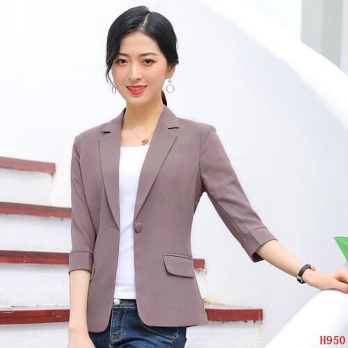 New 2019 Formal Women Blazers and Jackets Half Sleeve Office Ladies Work Wear Clothes OL Style