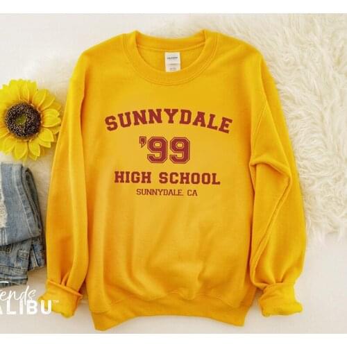 Sunnydale 99 High School Tv Shows Womens Sweatshirt Women Casual Long-Sleeved Pullovers Tv Shows Shirts Tops Skull Streetwear