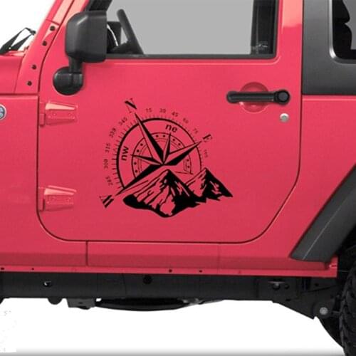 1Pcs 3D Vinyl Car Sticker Compass Rose Navigate Mountain Windows Hood Decoration Decal Universal Personality Auto Accessories