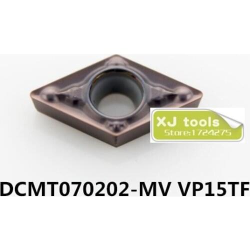 10pcs DCMT070202-MV VP15TF/DCMT070204-MV VP15TF/DCMT070208MV VP15TF carbide inserts Turning Blades for Steel and Stainless Steel