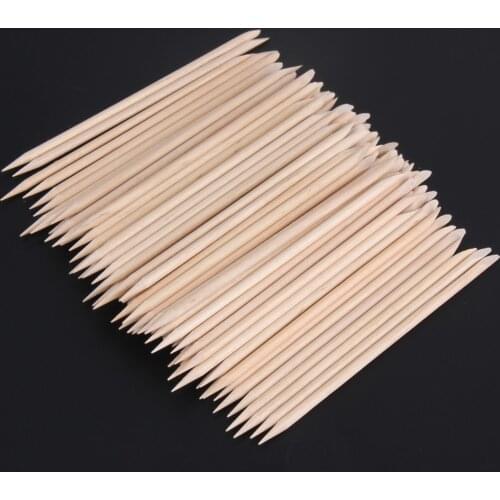 100pcs Nail Art Orange Double End Wood Stick Cuticle Pusher Remover for Manicures Women nails Manicures Tools