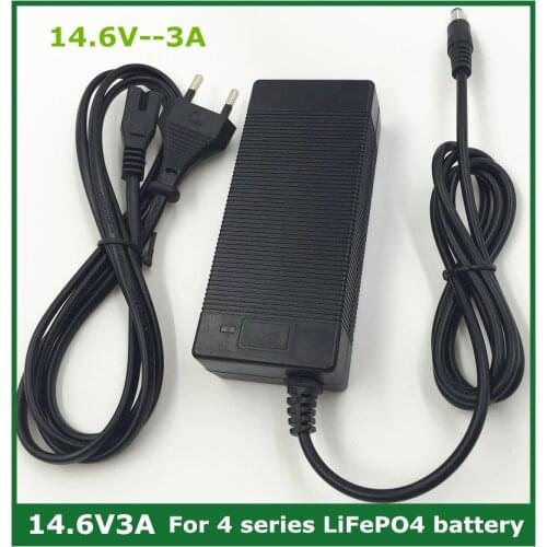 14.6V 3A LiFePO4 charger 4Series 12V 3A Lifepo4 battery charger 14.4V battery smart charger For 4S 12V LiFePO4 Battery