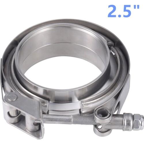 2.5 inch Male/Female Stainless Steel V-Band Clamp Flange Kit V-band Turbo Exhaust Pipes Car Accessories Free Shipping