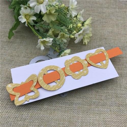 4pcs Ribbon clasp buckle Metal Cutting Dies Stencils For DIY Scrapbooking Decorative Embossing Handcraft Die Cutting Template