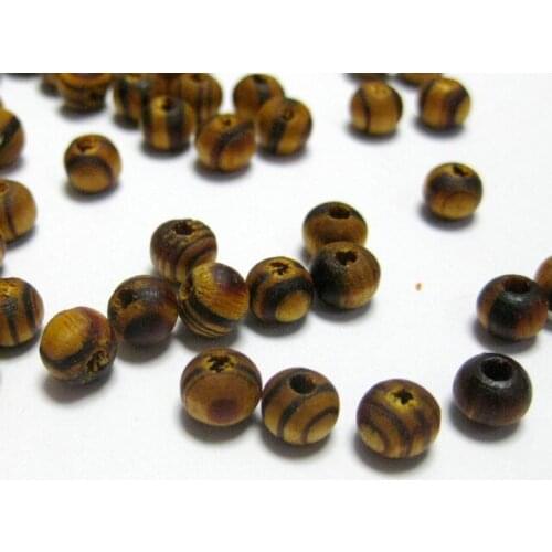 500 Natural Pattern Round Wood Beads~ Wooden 6mm