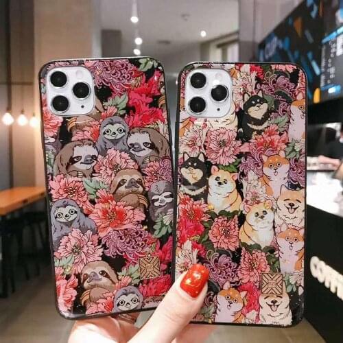 Glitter Phone Case For iPhone 11 Pro max X XS Max XR SE 2020 cute animal style Soft TPU Cover For iPhone 7 8 6 6s Plus Cases