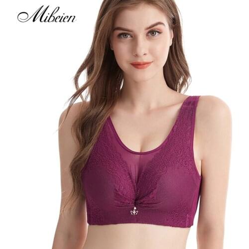 Vest-style sexy transparent mesh large size thin bra push up the bra to gather beautiful and comfortable 50CDE big cup