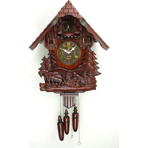 Cuckoo Clock Pendulum Wall Clock Wood Europe Style Livingroom Wall Clock Vintage Watch Wandklok Home Decoration Accessories 50WC