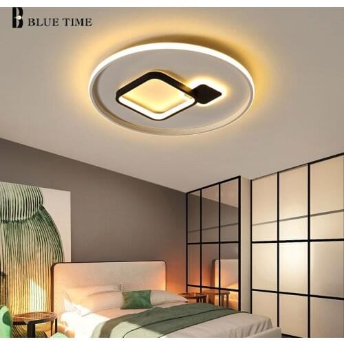 Black White LED Ceiling Light For Living Room Bedroom Kitchen Dining Room Indoor Home Decor Lights Modern Round Ceiling Lamps