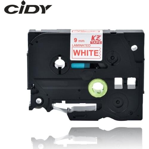 Cidy compatible TZe-222 TZE222 TZE 222 TZ 222 TZ222 Red on White 9mm*8m strong adhesive laminated label tape for brother printer