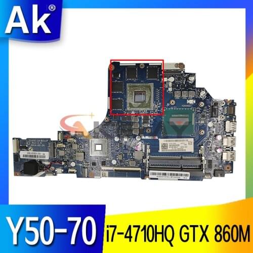 For Lenovo Y50-70 Laptop Motherboard 5B20G57043 LA-B111P W/ i7-4710HQ Processor 2.50GHz GTX 860M 4GB Full Tested