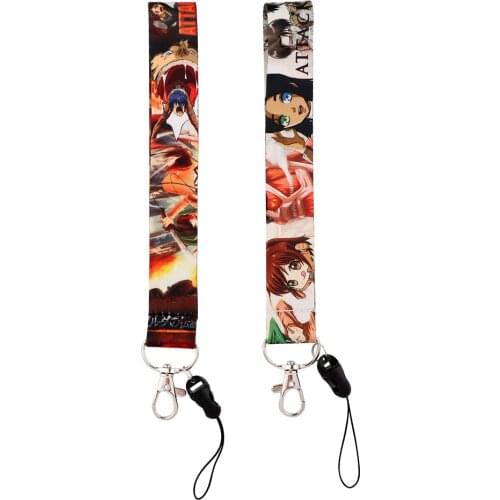 ER857 Attack On Titan Anime Personality Key Chain Short Lanyard Gift For Child Students Friends Phone USB Badge Holder Necklace