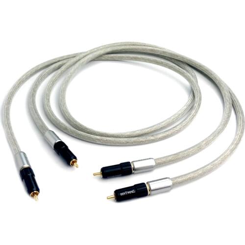 Pair Audiophile Tara Labs Prime M2 RCA Cable A-OF8N Copper Braided Shield Hifi Audio Cables