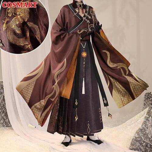 Anime Genshin Impact Zhongli Game Suit Kimono Uniform Zhong Li Ancient Style Cosplay Costume Carnival Halloween Party Outfit For