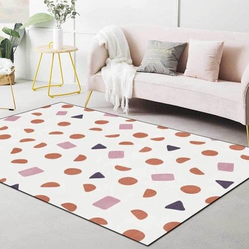 Nordic Style Orange Yellow Pink Blue Gray Carpet Geometric Small Color Blocks Rugs For Bedroom Cute Girs Room Area Floor Mat Rug
