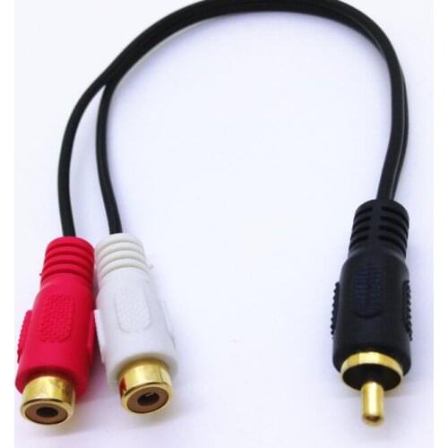 LBSC Gold Rca male plug to 2 RCA female jack adapter cable 0.25M