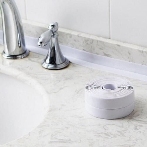 3.2mx2.2cm Sealing Strip Bathroom Shower Sink Bath Caulk Tape PVC Self Adhesive Waterproof Wall Sticker For Bathroom Kitchen