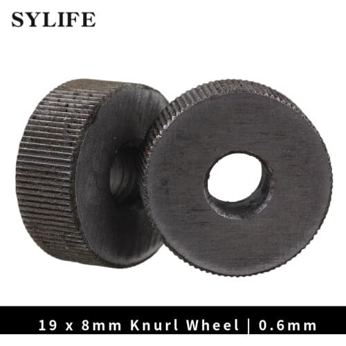 2Piece 0.6mm Pitch 19mm OD Single Straight Coarse Pattern Linear Knurling Wheel