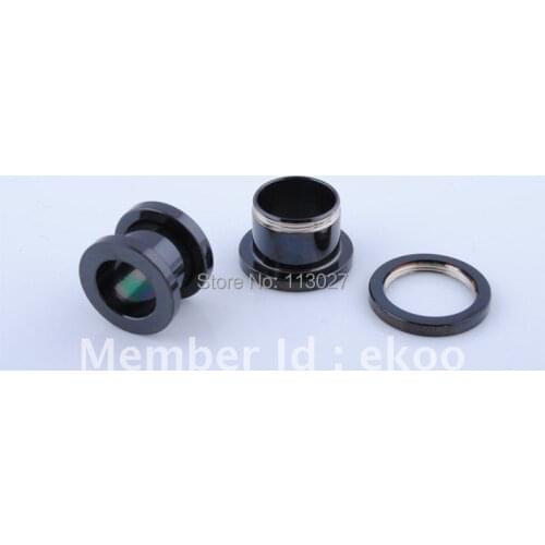 Min. order $10) Wholesale Body Piercing 1.2mm-16mm Steel Black Titanium Anodized Flesh Tunnel