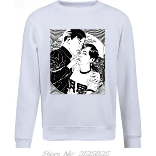 Suehiro Maruo Eyeball Lick Horror Anime Manga Junji Ito Uzumaki Japanese hoodies Mens Autumn Winter Pullover Sweatshirt