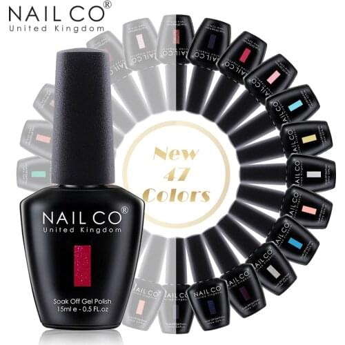 NAILCO 15ml Color Set UV Gel Nail Polish Soak Off Gellak LED Nail Manicure Nail Gel lak Colors Lakiery Hybrydowe Vernis Base Top
