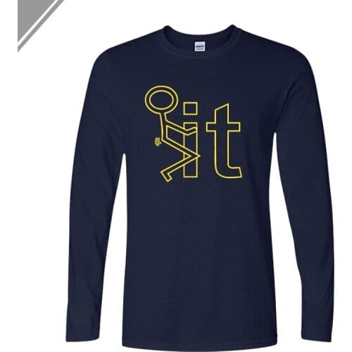 2018 Fall New Loose Casual Male Funny Printed T Shirt Cotton Fashion Mens Drees High Quality O-Neck Long Sleeve T-Shirts XS-XXL