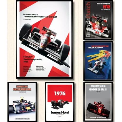 Ayrton Senna F1 Formula Mclaren World Champion Racing Car Posters Prints Wall Art Canvas Picture Painting For Living Room Decor