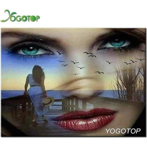 Full,Round,Diamond Embroidery,Girl,sea,5D,Diamond Painting landscape,bird,3D,Diamond Mosaic,Decoration,fantsay,Gift YY2969