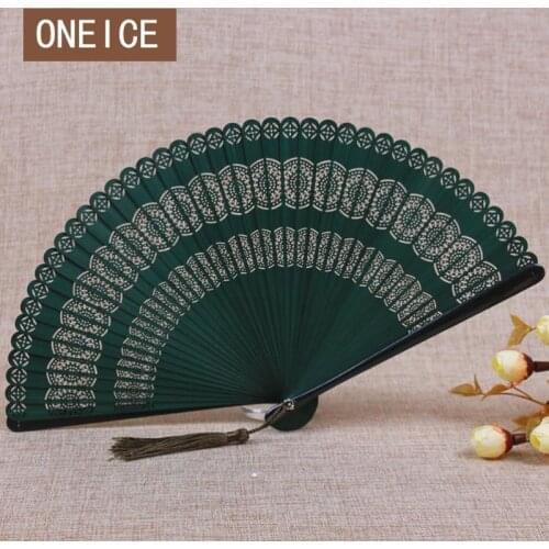 Hand Fan Chinese Wind Full Bamboo Fan Carving Hollow Japanese Womens Ancient Folding Classical Hand Craft Gift Handmade Wedding