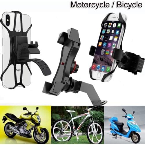 Silicon Bicycle Phone Holder For 3.5-7inch Mobile Stand Universal Motorcycle GPS Phone Holder Bike Handlebar Stand Clip Bracket