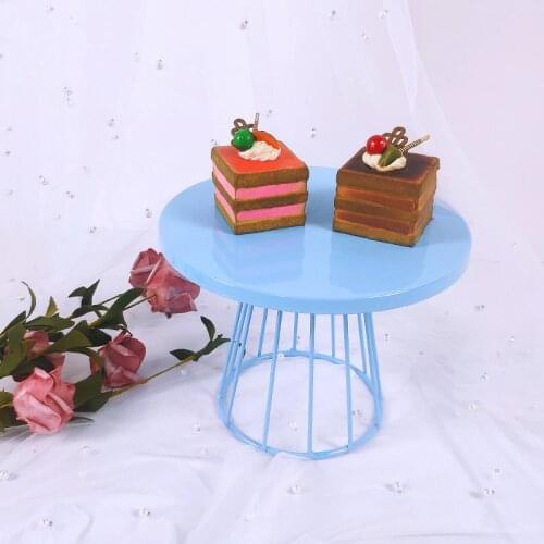 Blue Cake Station Wedding Cupcake Party Dessert Display Station Tower Wedding Set Decorative Tray of Metal Round