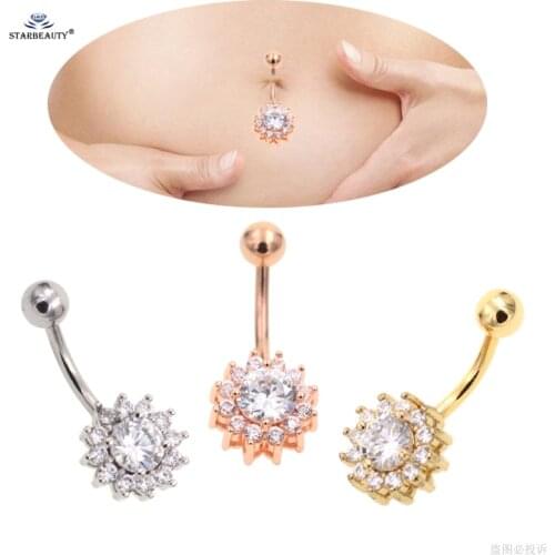 Starbeauty 1pc Big Gem Belly Piercing Ombligo Belly Button Rings Navel Piercing Nombril Belly Ring Earrings Pircing Body Jewelry