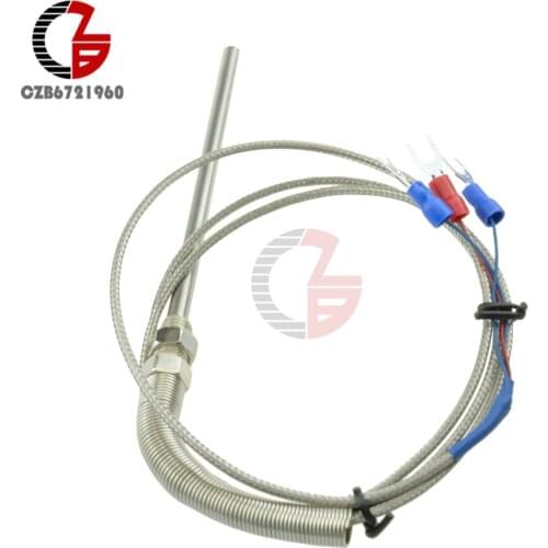 1M Stainless Steel RTD PT100 Temperature Sensor Probe Thermal Thermocouple Tester Detector for Temperature Controller Thermostat