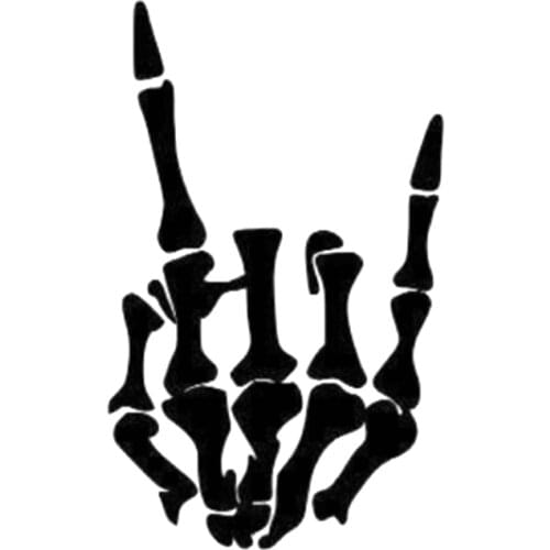 15*9.1cm Rock On Sign Skull Skeleton Bones Funny Humor Laptop Decal Vinyl Car Window Car Accessories