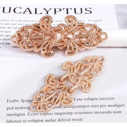 High-quality Ming-made Retro Metal Double Buckle Cloud Shoulder Cloak Hanfu Decoration Supplies Hollow Buttons