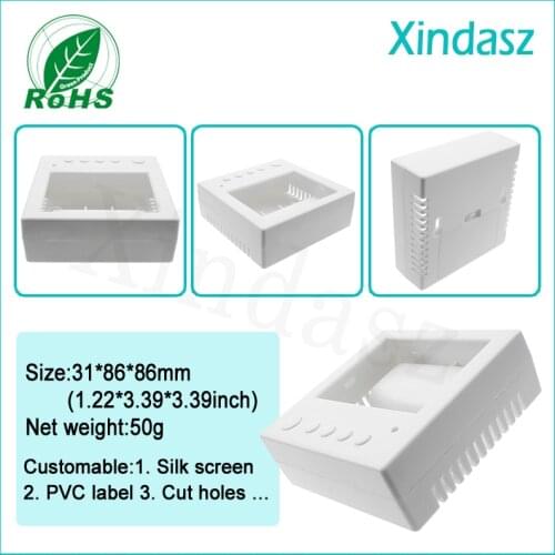 XDL-023) 86*86*31mm Temperature meter box security keys plastic shell plastic junction box(2 AA batteries Box)