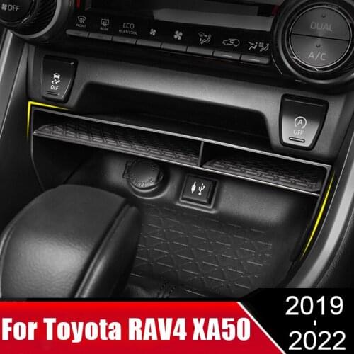 Car Center Console Storage Box Organizer Containers Cover For Toyota RAV4 RAV 4 XA50 2019 2020 2021 Multi-function Accessories