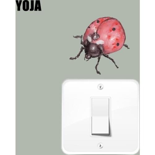 YOJA Family Room Home Decor Coccinella Septempunctata Wall Sticker Coloured Switch Decal PVC 12ss0548